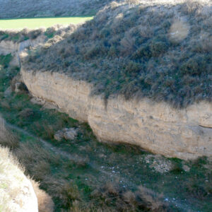 Depósito N2  (S.XVII-XVIII) del  barranco de la Casa, incidido por un tollo actual