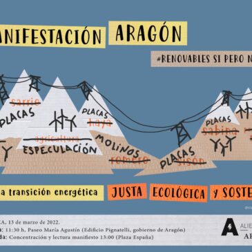 MANIFESTACIÓN ARAGÓN. RENOVABLES SÍ PERO NO ASÍ.