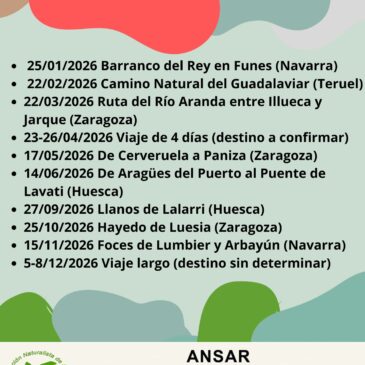 Calendario de excursiones naturalistas 2026 – ANSAR