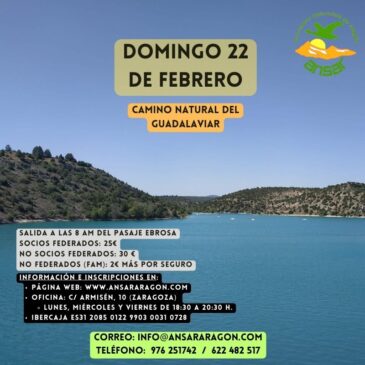 Excursión: Camino Natural del Guadalaviar – 22 de febrero con ANSAR