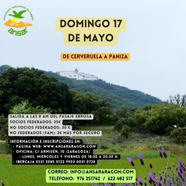 Excursión: De Cerveruela a Paniza – 17 de mayo con ANSAR